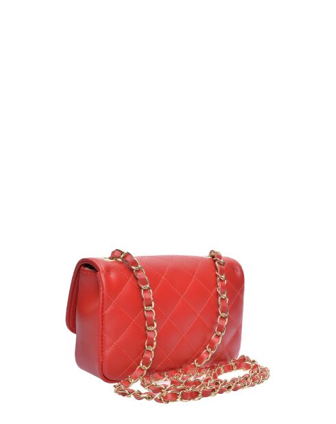 Sarah rode leren schoudertas - 12x19,5x5 cm