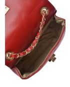 Sarah rode leren schoudertas - 12x19,5x5 cm