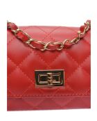 Sarah rode leren schoudertas - 12x19,5x5 cm