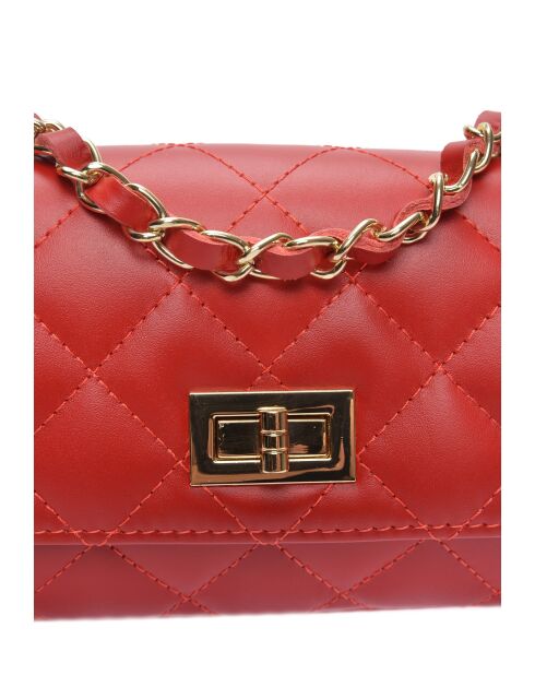 Sarah rode leren schoudertas - 12x19,5x5 cm