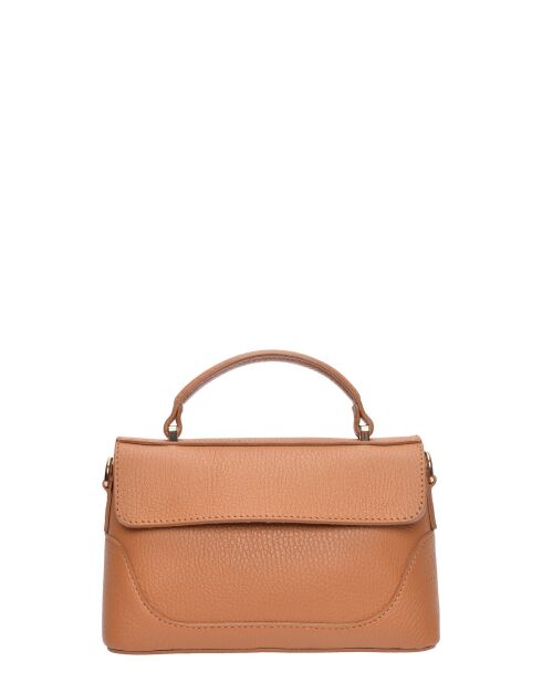 Chiara Handtasche aus cognacfarbenem Leder - 12,5 x 21 x 8,5 cm