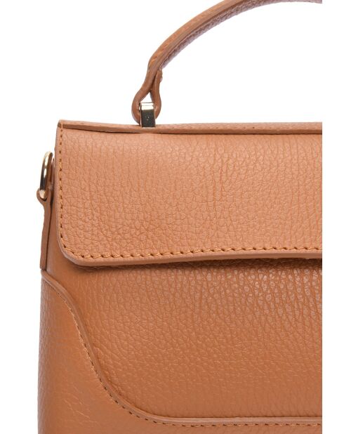 Chiara Handtasche aus cognacfarbenem Leder - 12,5 x 21 x 8,5 cm