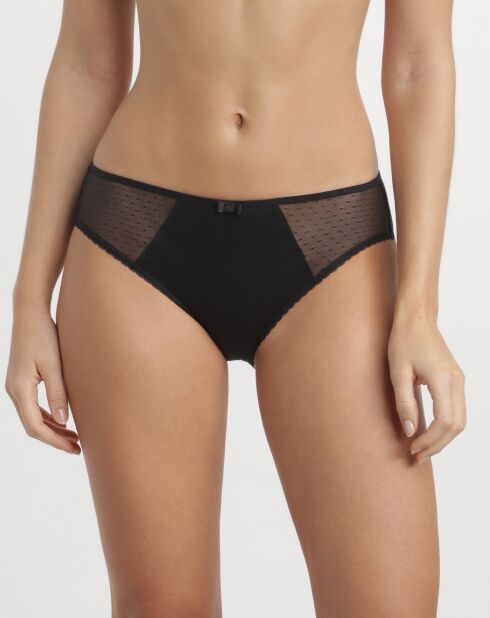 Ruim zwart slipje van biologisch katoen