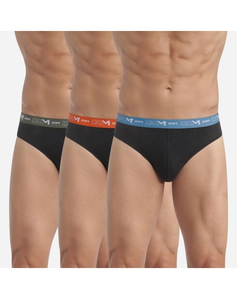 3 Slips Coton Stretch Men noirs