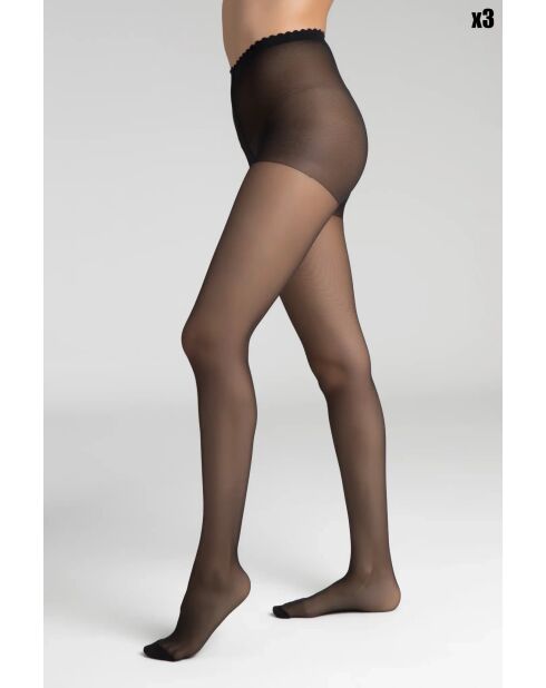3 Collants Body Touch Voile noirs