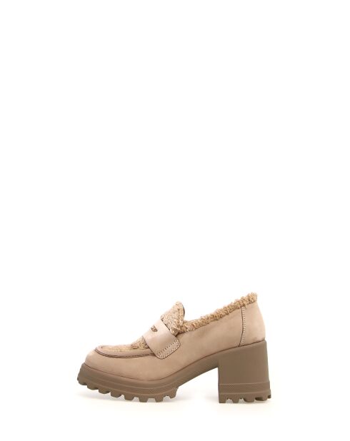 Mocasines de tacón Tani beige