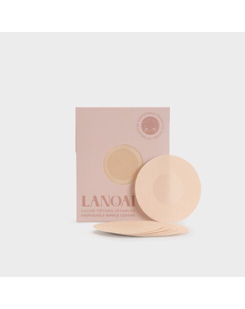 Cache tétons jetables 5 paires pêche