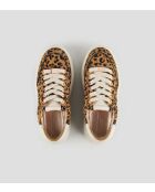 Sneakers Lancaster aus sandfarbenem und weißem Leder