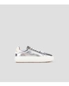 Sneakers Soho aus silberweißem Leder