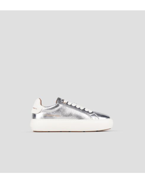 Sneakers Soho aus silberweißem Leder