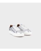 Sneakers Soho aus silberweißem Leder