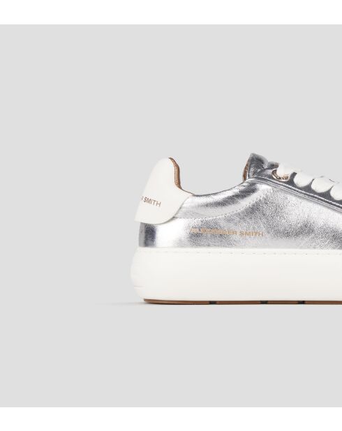 Sneakers Soho aus silberweißem Leder