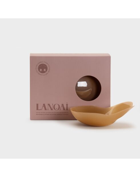 Cache tétons liftants en silicone de levage cacao