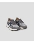 Sneakers en cuir Liverpool gris lumière/bleu