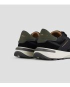 Liverpool militaire zwarte leren sneakers