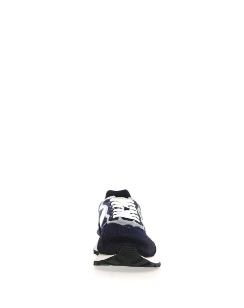 Sneakers en cuir Qwark bleu gris