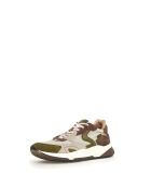Sneakers en cuir CLUB19 vert armée/brun sable