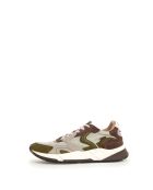 Sneakers en cuir CLUB19 vert armée/brun sable