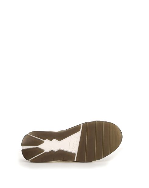 Sneakers en cuir CLUB19 vert armée/brun sable