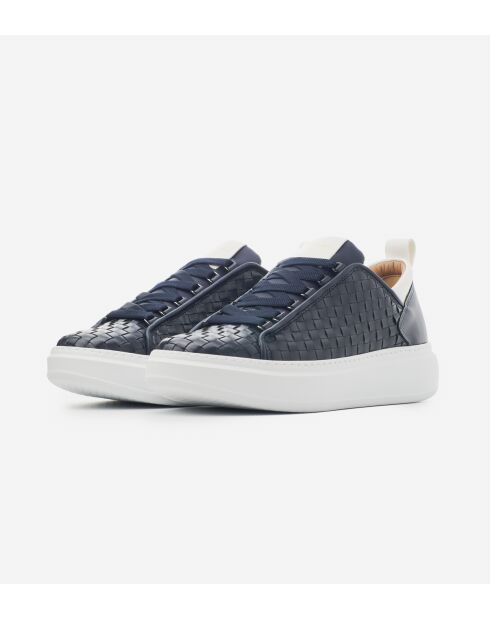 Blauw/witte leren sneakers van Wembley