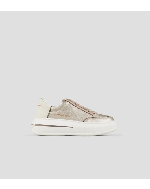 Sneakers Lancaster aus weißgoldenem Leder