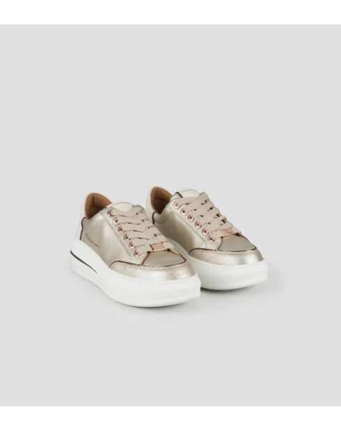 Sneakers Lancaster aus weißgoldenem Leder