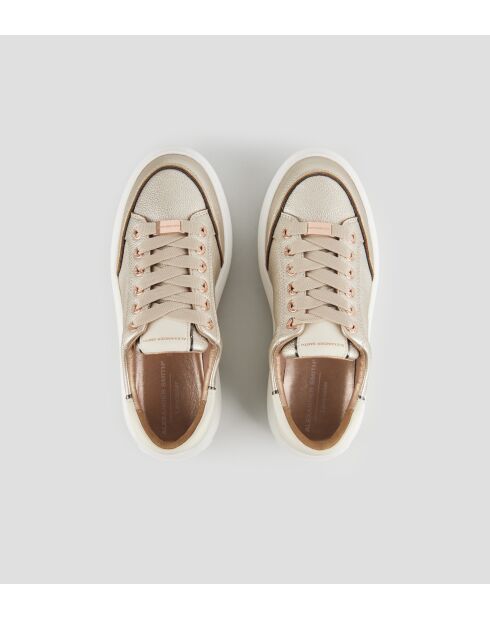 Sneakers Lancaster aus weißgoldenem Leder