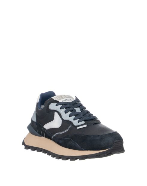 Navyblaue Sneakers Qwark aus Leder