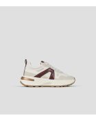 Liverpool wit/bordeauxrode leren sneakers