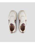 Liverpool wit/bordeauxrode leren sneakers