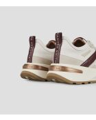 Liverpool wit/bordeauxrode leren sneakers