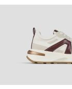 Liverpool wit/bordeauxrode leren sneakers