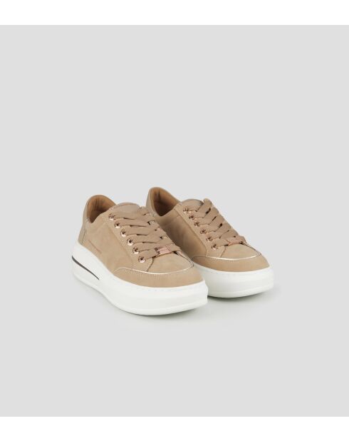 Sneakers Lancaster aus Leder hellcognac