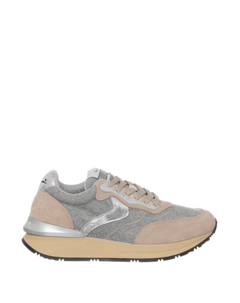 Sneakers Qwark aus Leder in Beige/Hellgrau