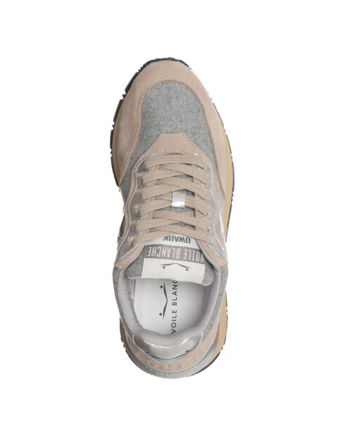 Sneakers Qwark aus Leder in Beige/Hellgrau