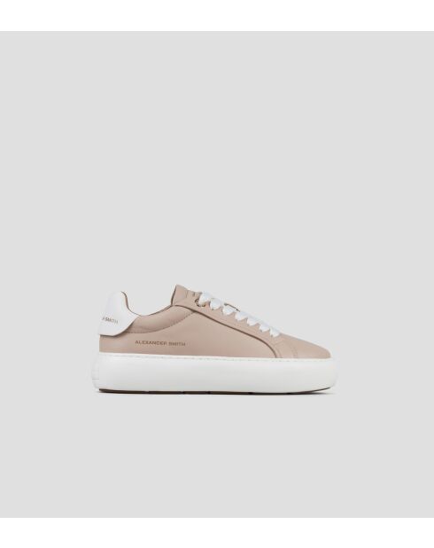 Sneakers Soho aus Leder in Nude/Weiß
