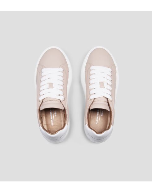 Sneakers Soho aus Leder in Nude/Weiß