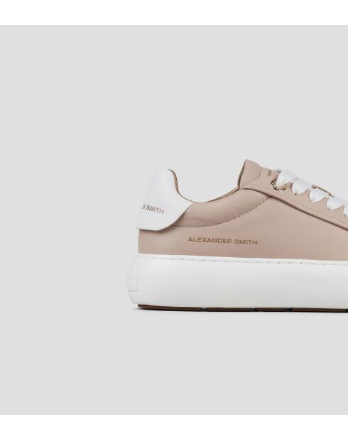 Sneakers Soho aus Leder in Nude/Weiß