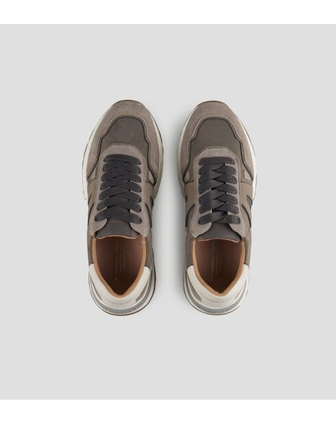 Donkerivoorkleurige leren sneakers Liverpool