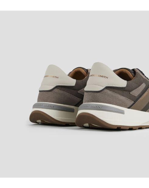 Donkerivoorkleurige leren sneakers Liverpool