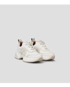 MARBLE-ASBBMBW hellweiße/rosa Ledersneaker