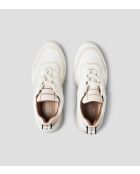 MARBLE-ASBBMBW hellweiße/rosa Ledersneaker