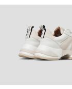 MARBLE-ASBBMBW hellweiße/rosa Ledersneaker