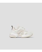 MARBLE-ASBBMBW hellweiße/rosa Ledersneaker