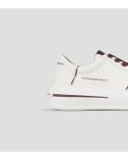 Lancaster wit/bordeauxrode leren sneakers