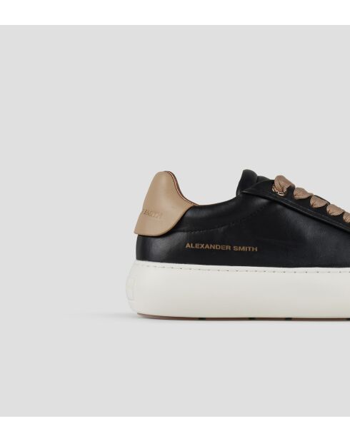 Zwarte nude-leren sneakers van Soho