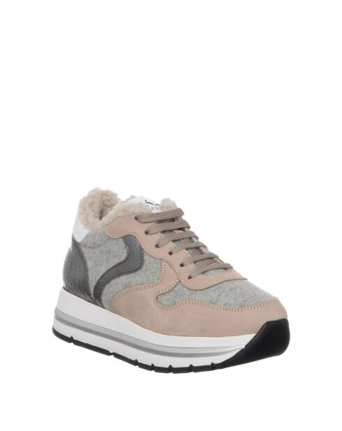 Cremefarbene Maran Ledersneaker
