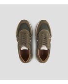 Olijfkleurige leren sneakers Liverpool