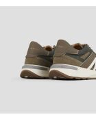 Olijfkleurige leren sneakers Liverpool