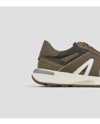 Olijfkleurige leren sneakers Liverpool